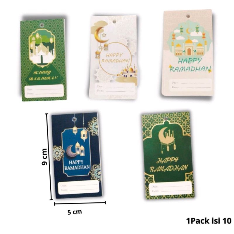 Kartu Ucapan Happy Ramdhan Isi 10Pcs Hangtag Ramadhon Eid Mubarak 1Pack Hang Tag Gantung Ucapan Rama
