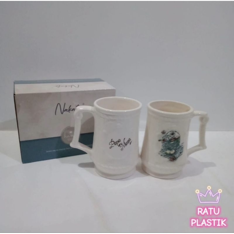 MUG COUPLE MAMA DAN PAPA MUG COUPLE LUCU MUG COUPLE CANTIK MUG COUPLE KERAMIK KACA GELAS KACA MAMA D