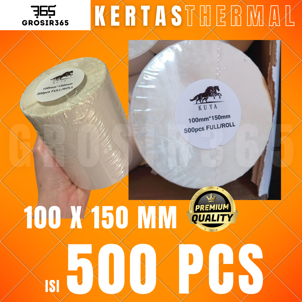 

lkjj KUYA Label Stiker Thermal Premium 100x150mm Wateroof isi pcs Tidak Luntur Kualitas Premium