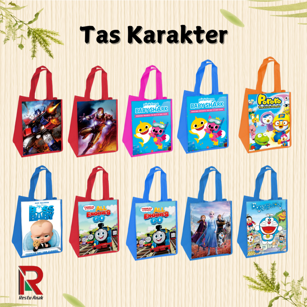 

Tas Ulang Tahun Anak 20x13x25, Goodie Bag Karakter