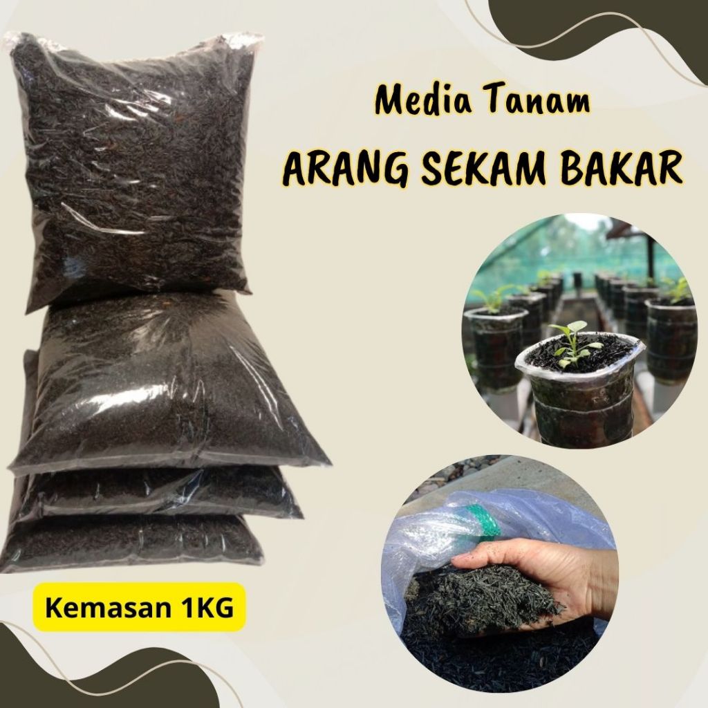 Arang Sekam / Media Tanam Arang Sekam 1kg PREMIUM
