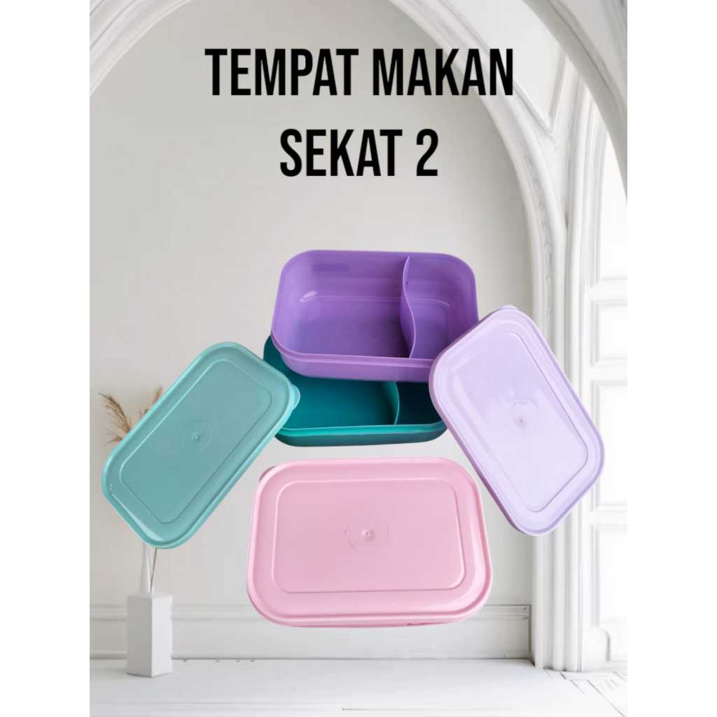 Tepak Makan Plastik Sekat Tepak Bekal Sekolah dan Kerja