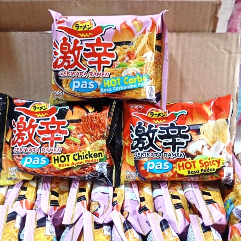 

[6 Pcs] Mie instant Ramen Nissin Gekikara Pas Halal Paket 6 Pcs