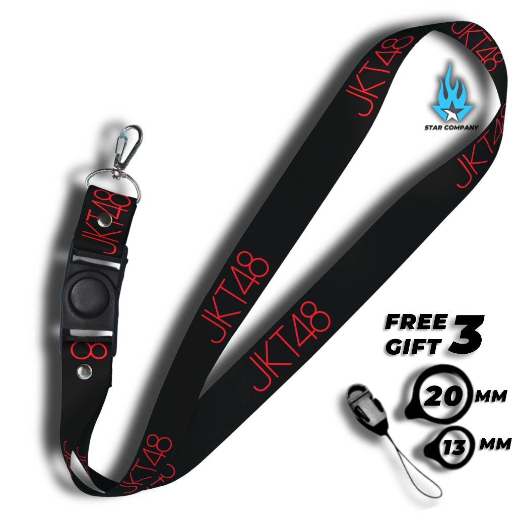 

LANYARD JKT 48 HITAM GANTUNGAN HANDPHONE & UNTUK ID CARD