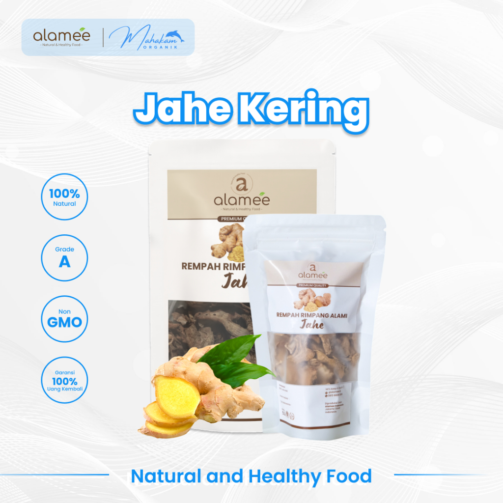 

ALAMEE Jahe Kering Dried Ginger Premium Rempah Rimpang Organik Alami Spice