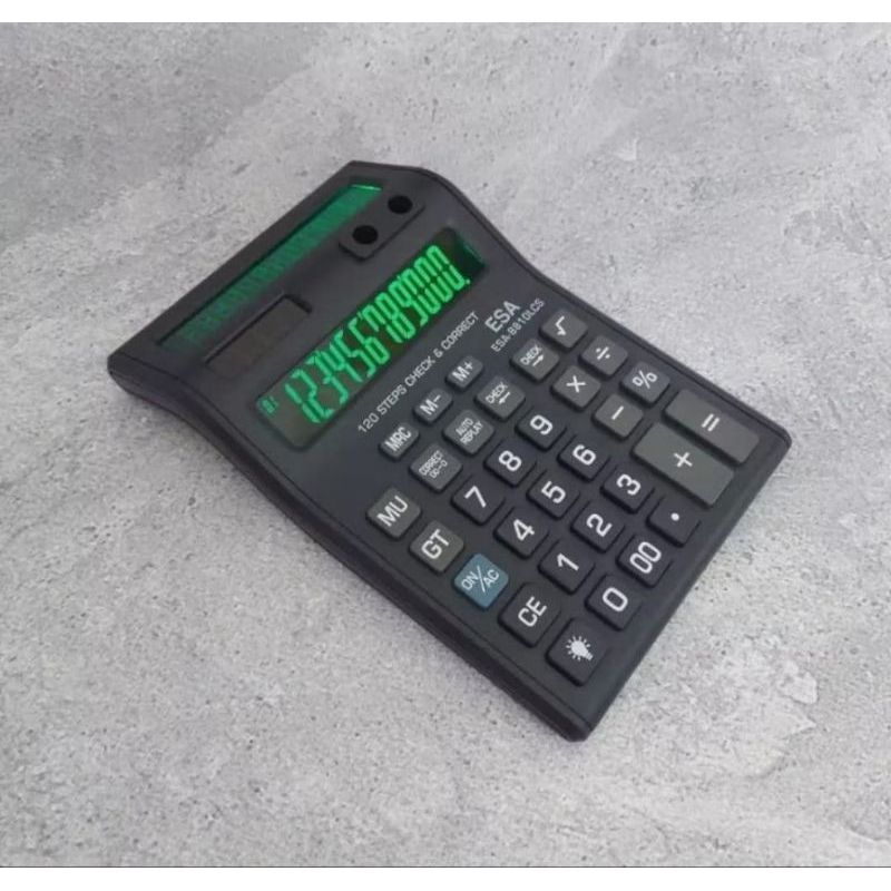 

HJK KALKULATOR UKURAN JUMBO ESA 8810 LCS LAYAR LCD LED/KALKULATOR ESA 12 DIGITS CHECK CORRECT BESAR