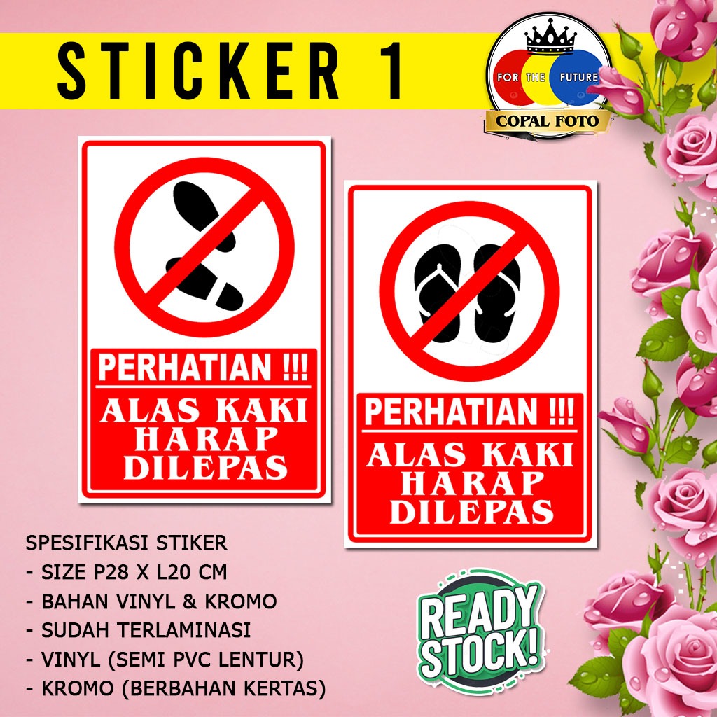 

Sticker alas kaki harap di lepas Size P28 x L20 cm