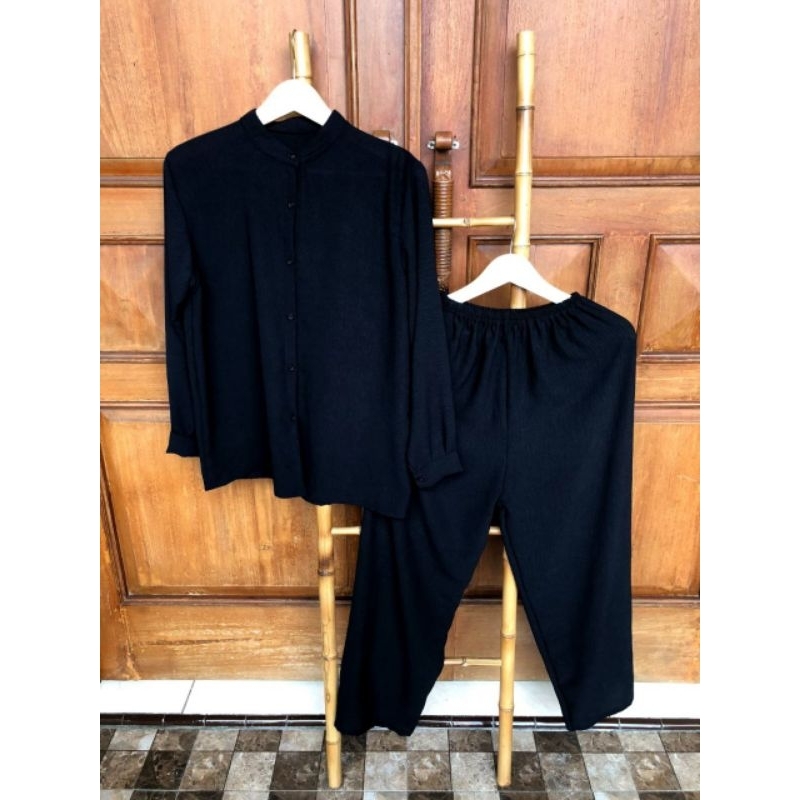 CRIBEL ONESET CRINCLE PANJANG/BAJU LENGAN PANJANG/BAJU POTONG BAJU CELANA/BAJU POLOS ELEGAN WANITA/B