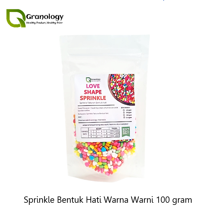 

Sprinkle Bentuk Hati / Love Sprinkle / Taburan Kue Bentuk Hati (100 gram) by Granology