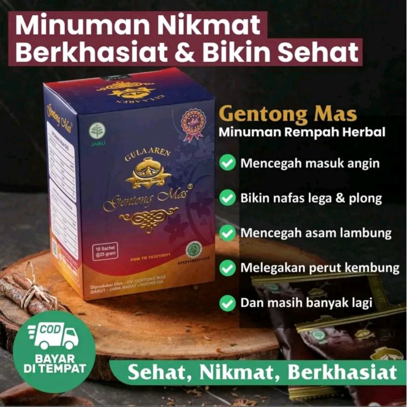 

Gentong Mas Herbal Asli - Minuman Sehat untuk Tubuh , Gula Aren, Habbatusauda, Jahe Merah