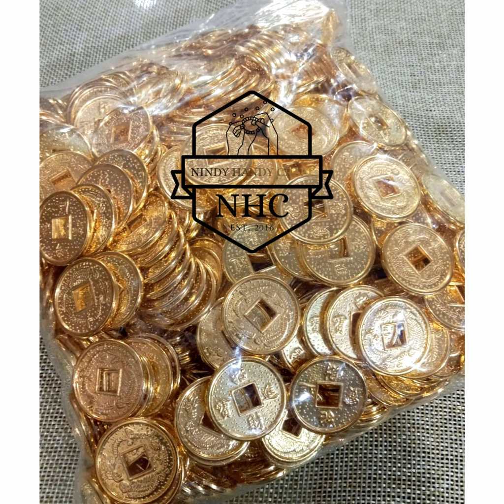 Grosir 1pon Koin Lama China Plastik 2.5cm isi 500pcs - Koin China per pon - Koin Lama - Koin China g