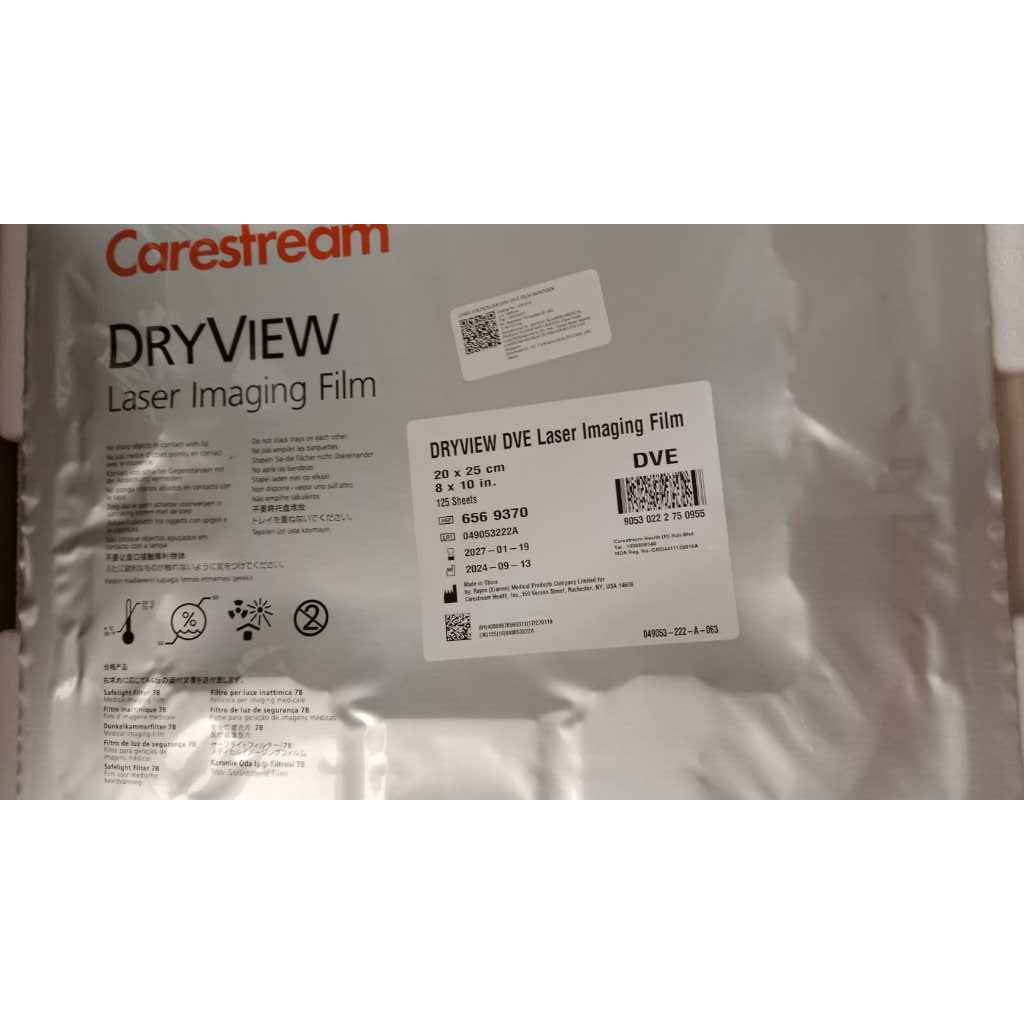 FILM DVE CARESTREAM 8x10 (20x25) FILM CR-DR RONTGEN RADIOLOGI