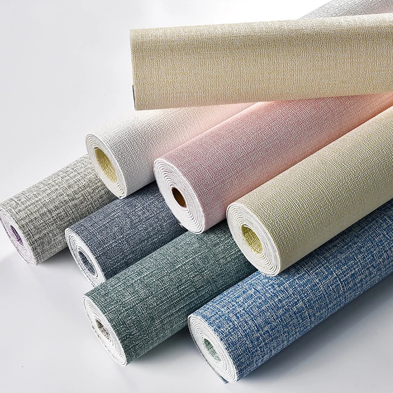 Wallpaper Linen Foam 3D - Wall Foam Linen Tebal - Wallpaper Dinding Kamar Tidur