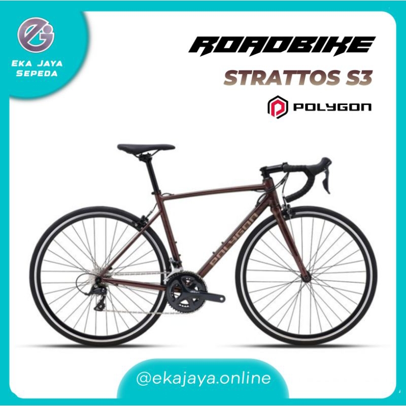 Sepeda Balap Road Bike Polygon Strattos S3 - Brown [NEW COLOR]