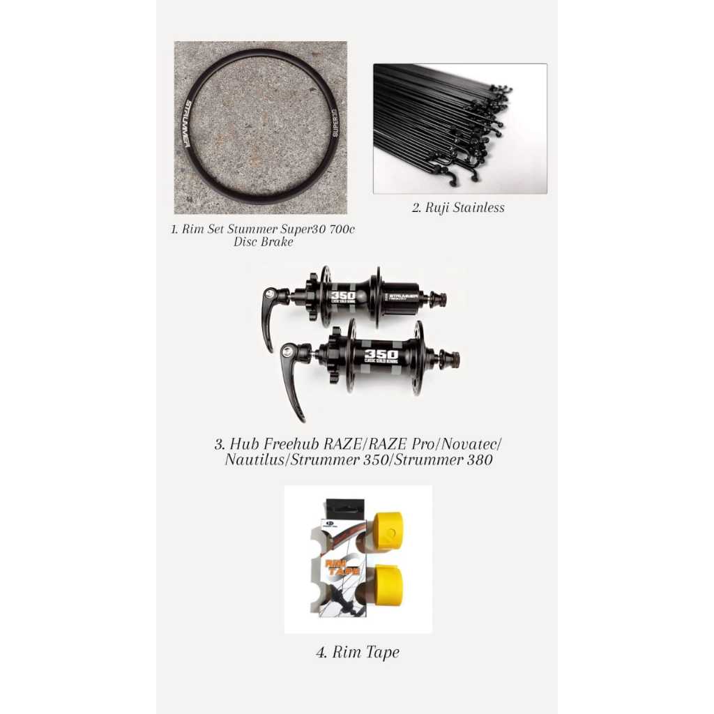 WHEELSET STRUMMER SUPER30 700C DISC BRAKE CAKRAM SEPEDA BALAP