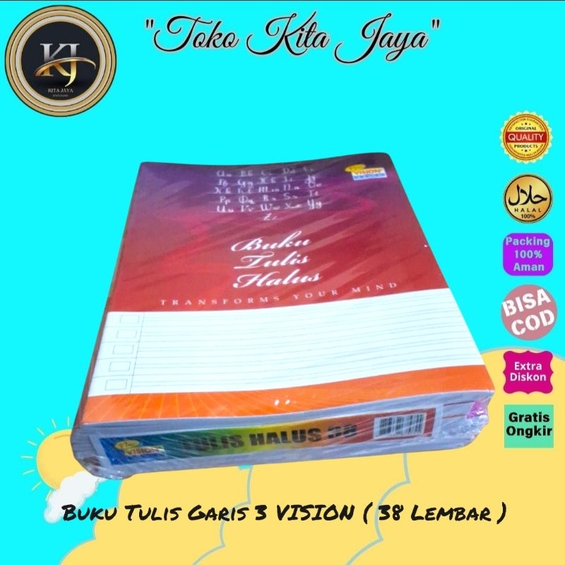 

Buku Tulis Garis 3 VISION 38 Lembar ( 1 Pack )