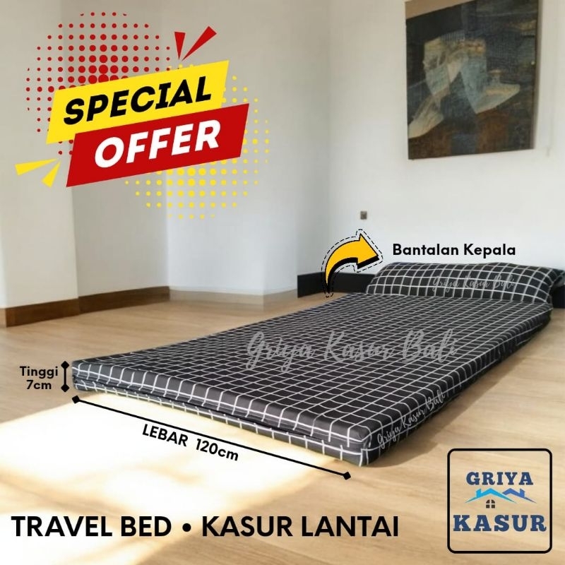 PROMO MURAH KASUR BUSA TRAVEL BED 7cm KASUR PIKNIK KASUR SPON 120 KASUR BUSA TIDAK MUDAH KEMPES KASU