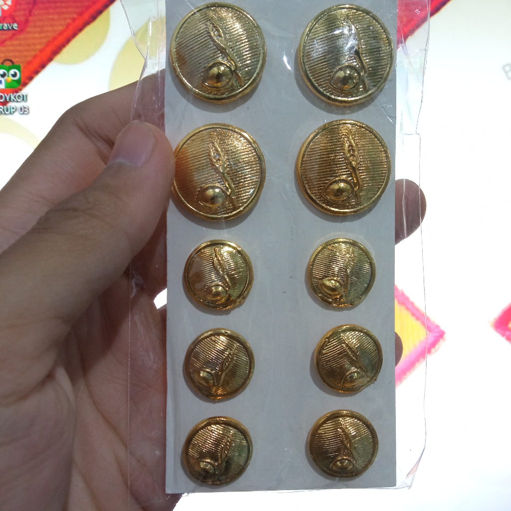 kancing pdu pramuka kancing baju pramuka pdu 1 set isi 10 biji