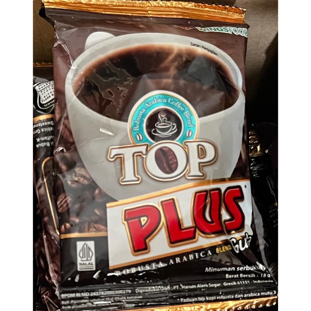 

TOP KOPI PLUS GULA Netto 18gr Harga per 1 Renceng Isi 10 Sachet