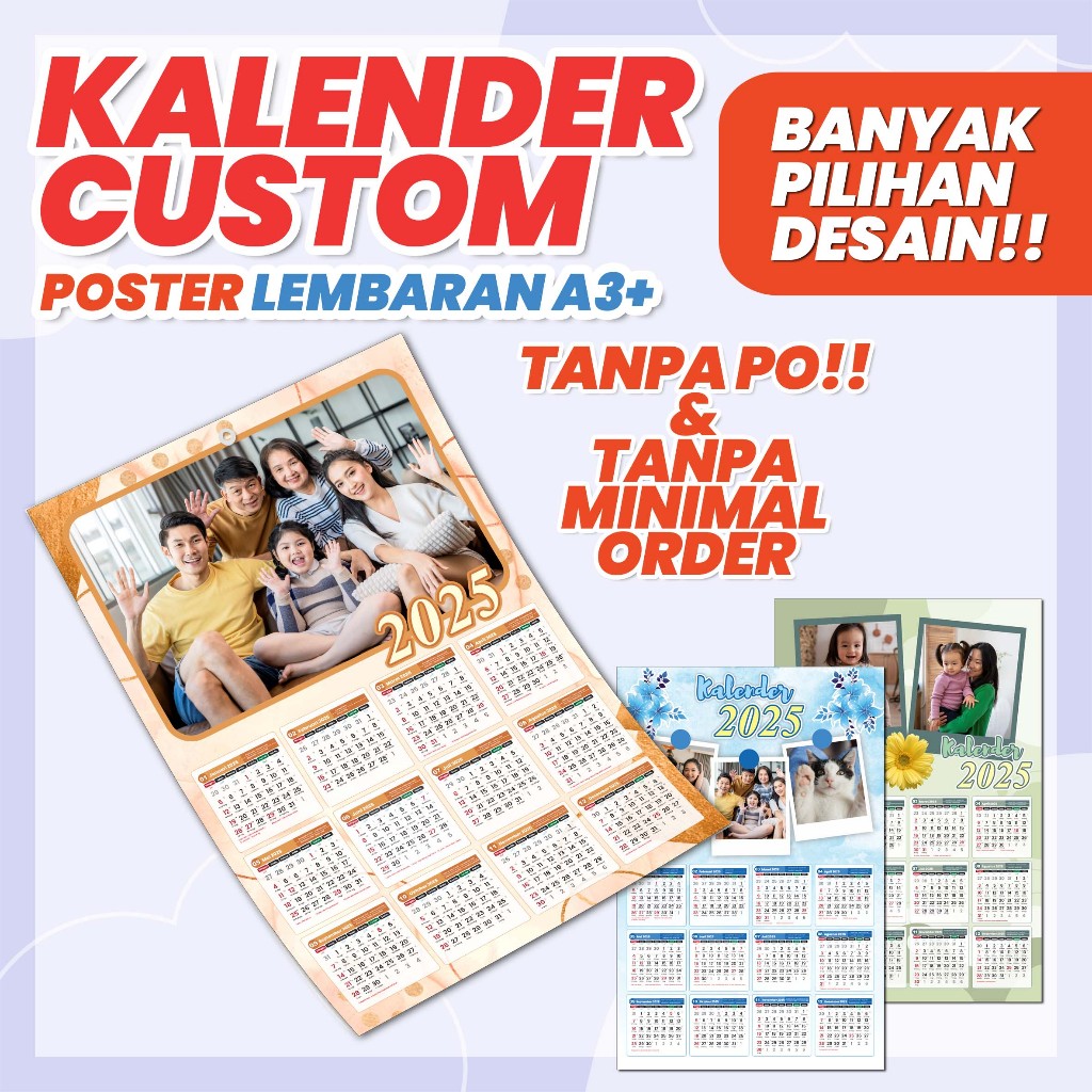 

KALENDER CUSTOM LEMBARAN A3+ TAHUN 2025 - KALENDER CUSTOM FOTO DESAIN AESTHETIC