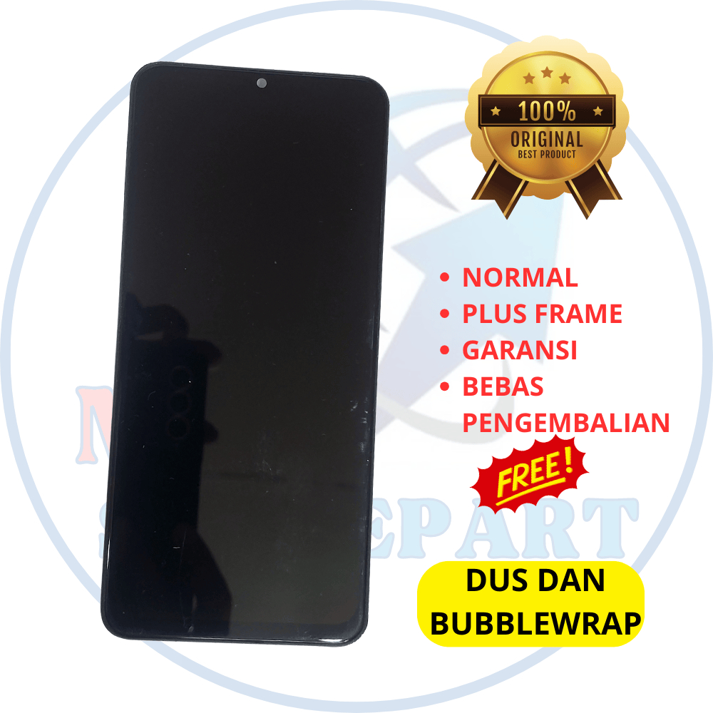 lcd samsung a13 original copotan - plus frame - ori bawaan hp