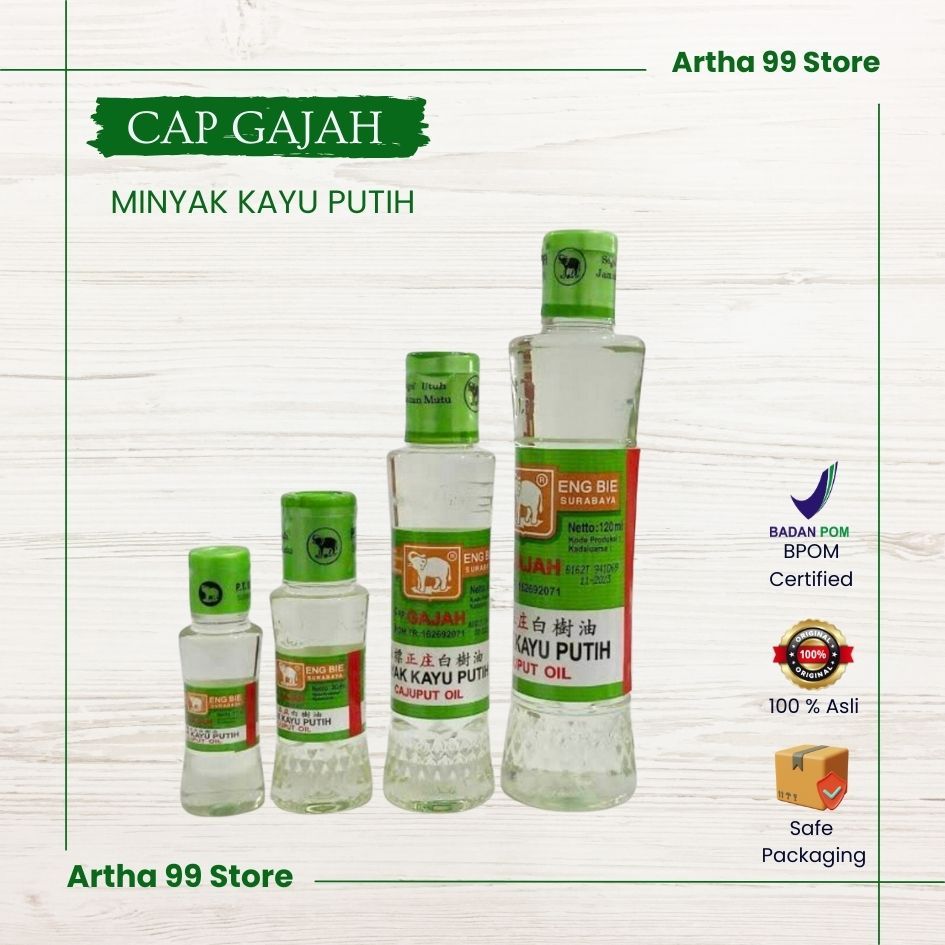 CAP GAJAH - Minyak Kayu Putih Ukuran 15 ml, 30 ml, 60 ml, 120 ml Original Asli Indonesia