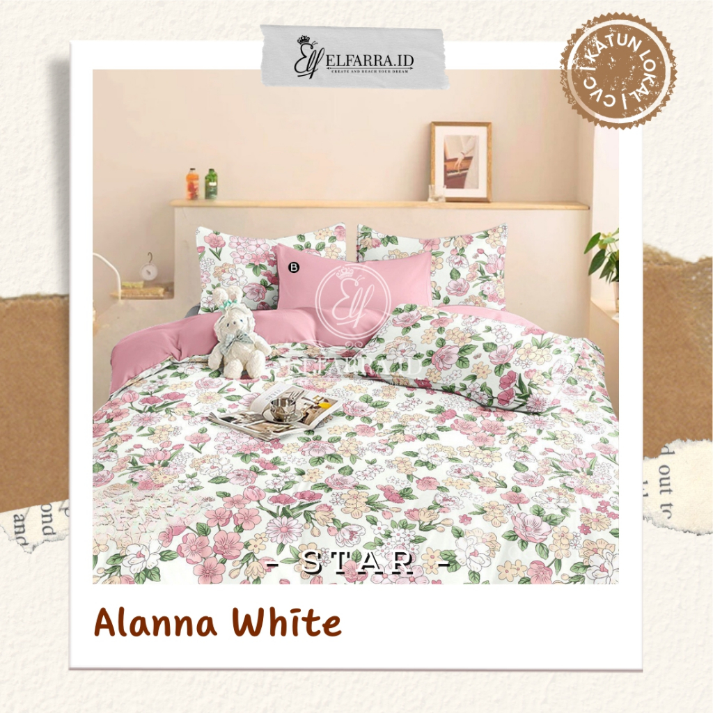 ELFARRA | Sprei Set Bedcover |Bed Cover Set | Sprei Premium | Sprei Katun - Premium Set Bedcover -  