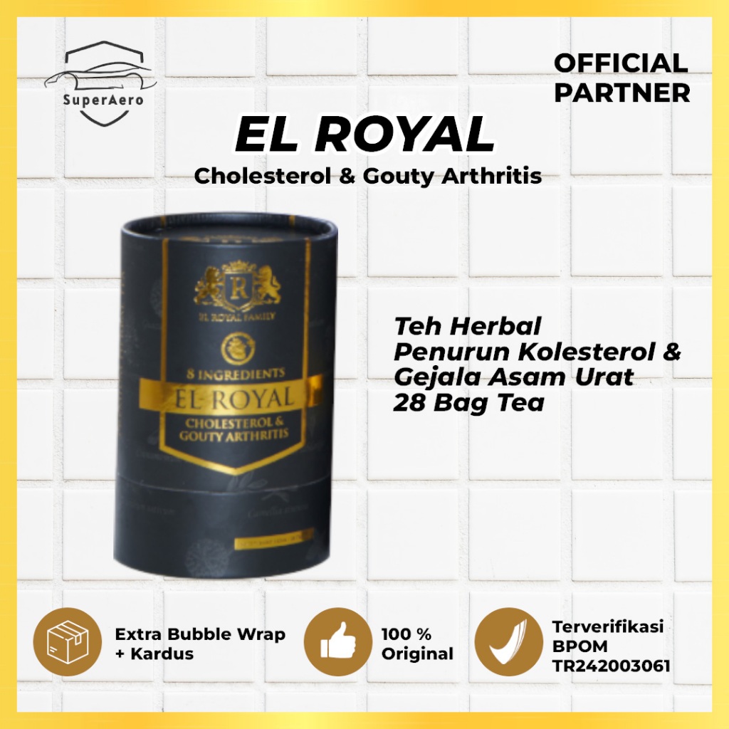 

EL ROYAL Cholesterol & Gouty Arthritis Teh Herbal Penurun Kolesterol dan Mengontrol Gejala Asam Urat