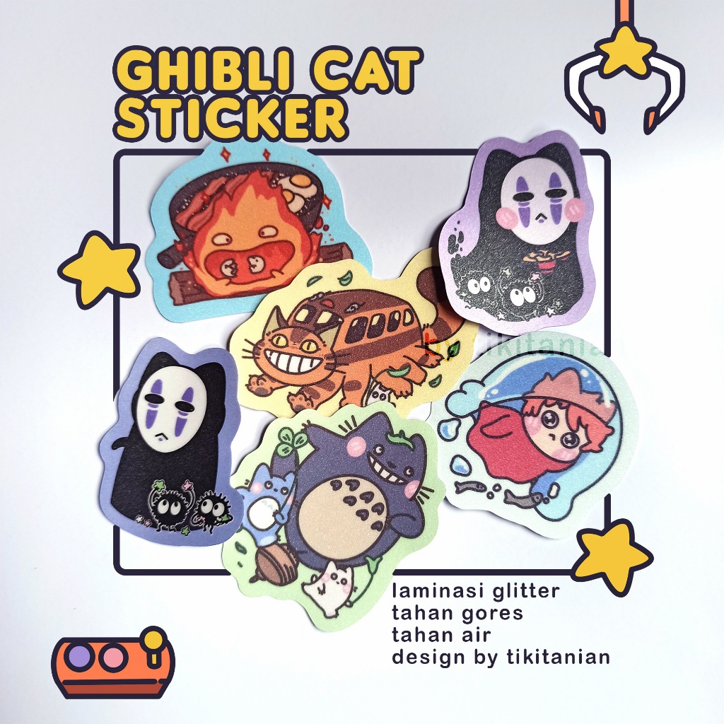 

Stiker Vynil Kucing Lucu Ghibli Waterproof
