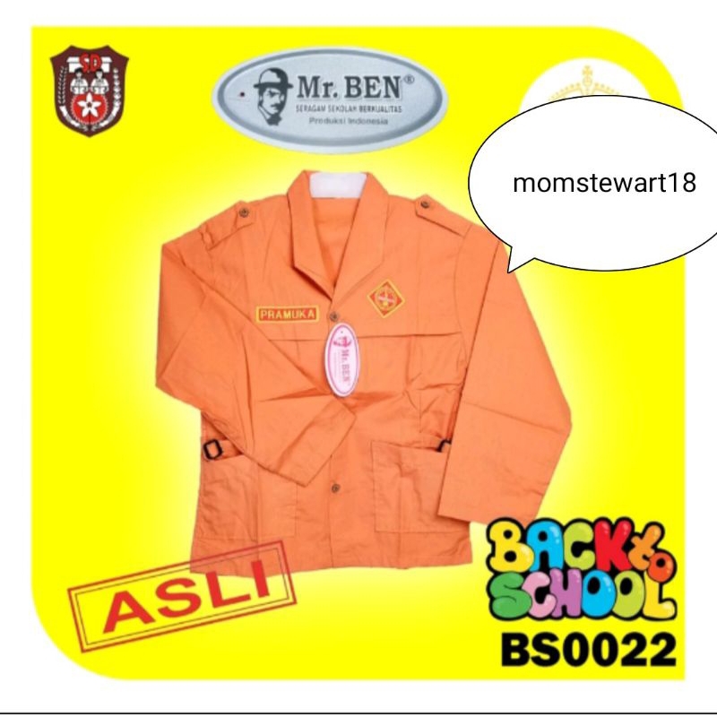 MR. BEN seragam sekolah baju blus sd pramuka lengan panjang perempuan MR. BEN