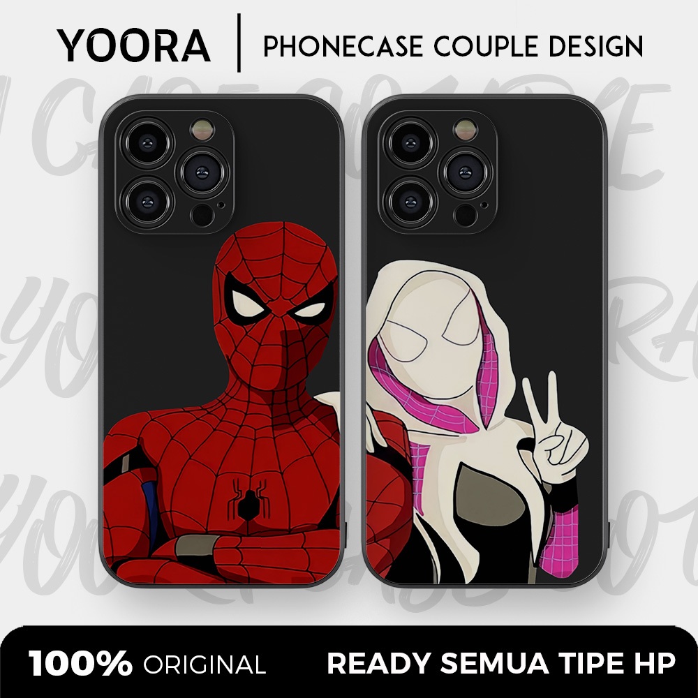 [SPI16] Custom Case Couple Spiderman Spidergwen Premium Bisa Untuk Semua Tipe Hp