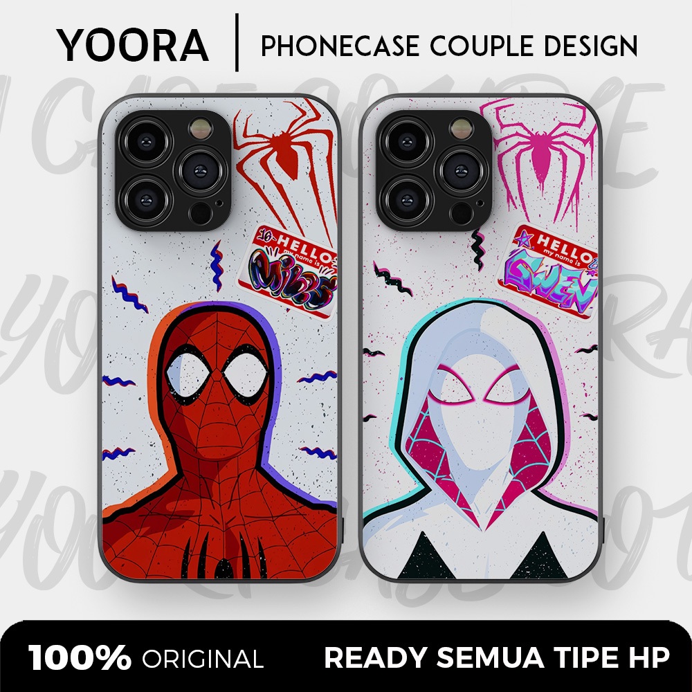 [SPI17] Custom Case Couple Spiderman Spidergwen Premium Bisa Untuk Semua Tipe Hp