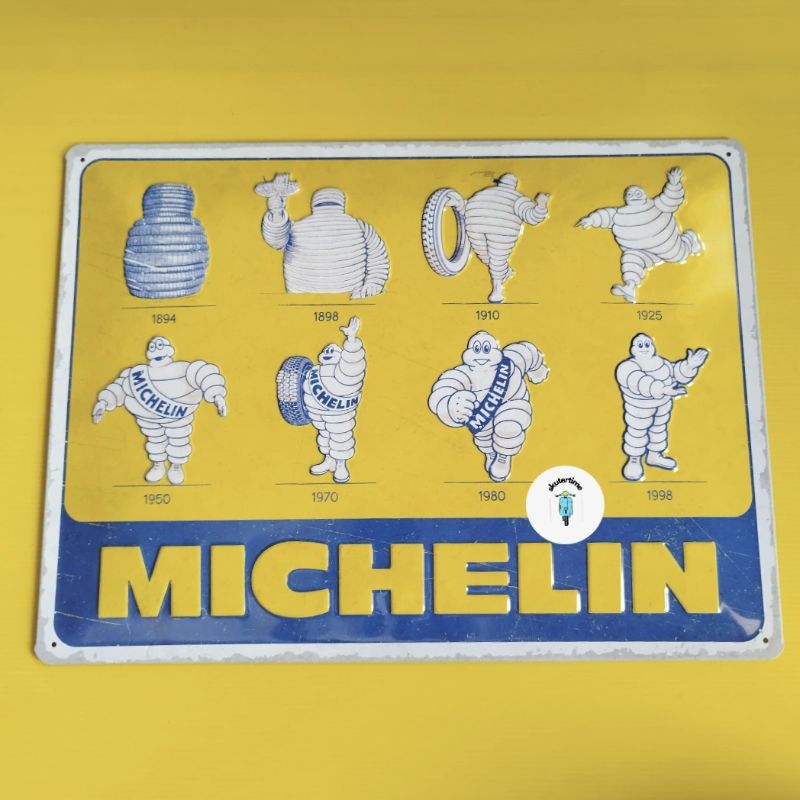 Enamel Vintage Michelin - Logo Evolution (30cm x 40cm)