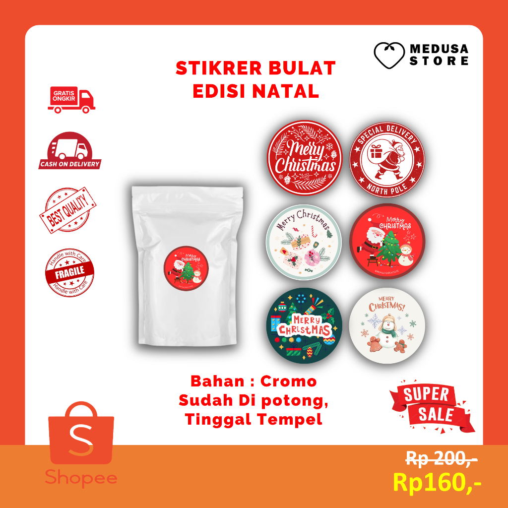 

Cutting Stiker Bulat Natal Label Merry Christmas Parcel dan Hampers