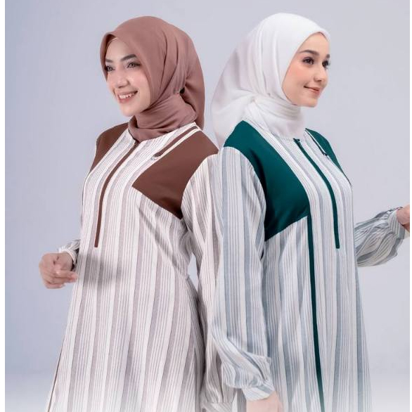 gamis rauna rgd 123 / gamis salur toska dan bata / gamis polos kombinasi