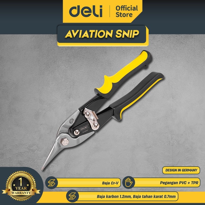 

Deli Gunting Seng Model Kiri / Deli Avition Snip Left /Gunting Serbaguna EDL20031