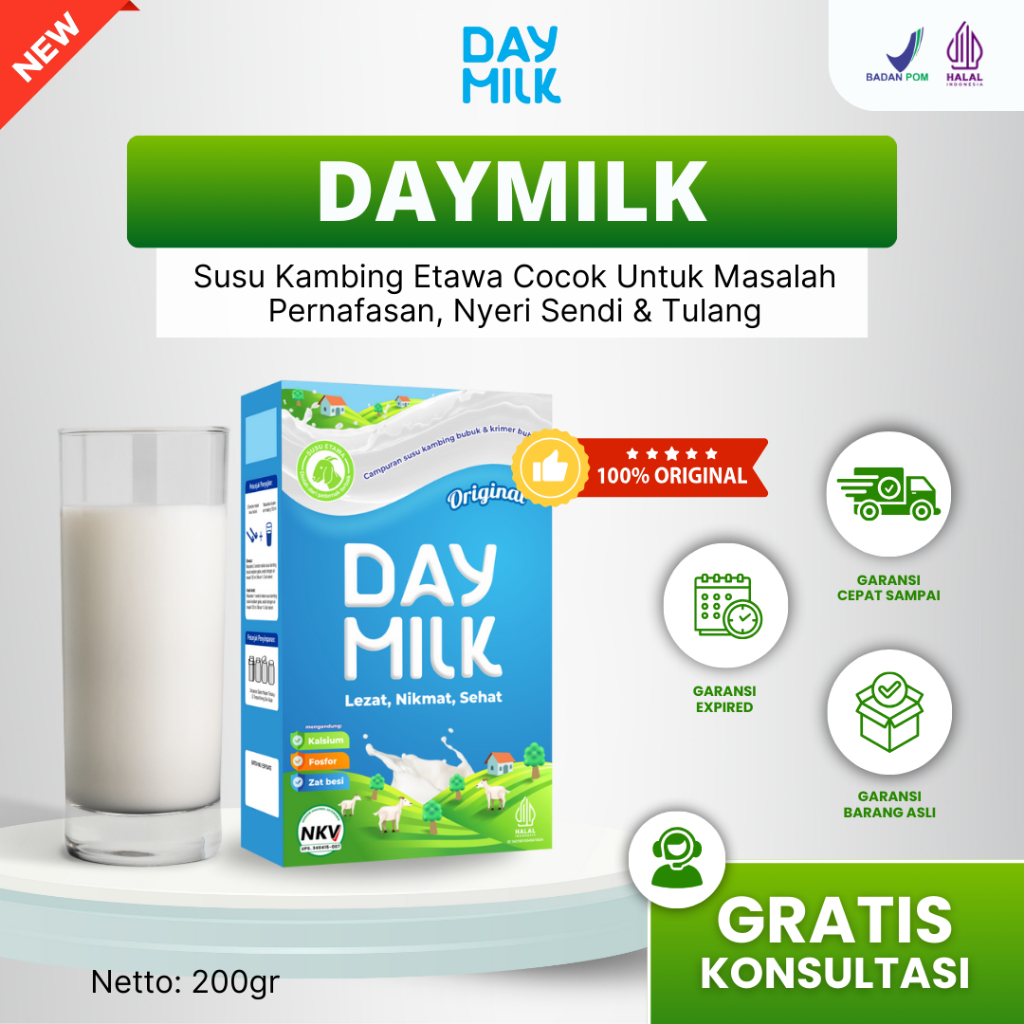 

DAYMILK - Susu Kambing Etawa Bubuk, Penuhi Kebutuhan Nutrisi Setiap Hari