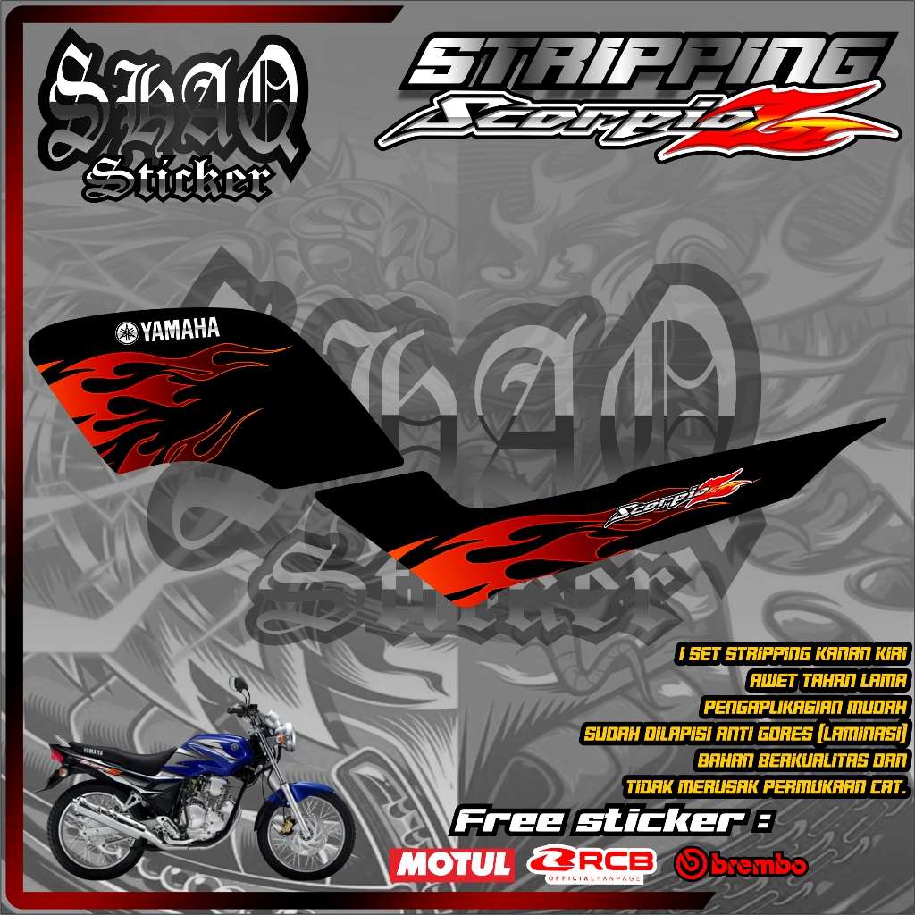 STRIPING VARIASI YAMAHA SCORPIO Z / STIKER LIST MOTOR YAMAHA SCORPIO Z