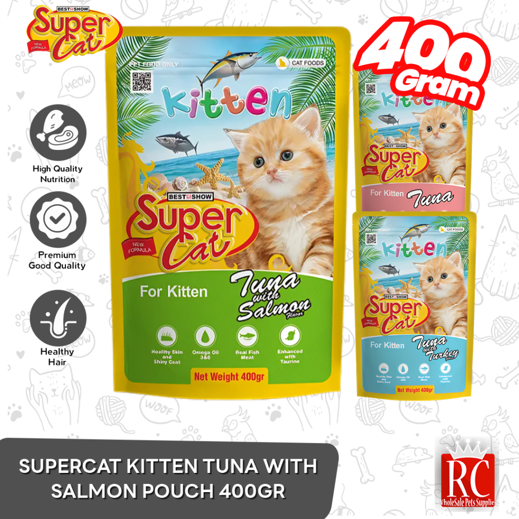 Super Cat Pouch Makanan Basah Kucing Wet Food SuperCat 400 Gram