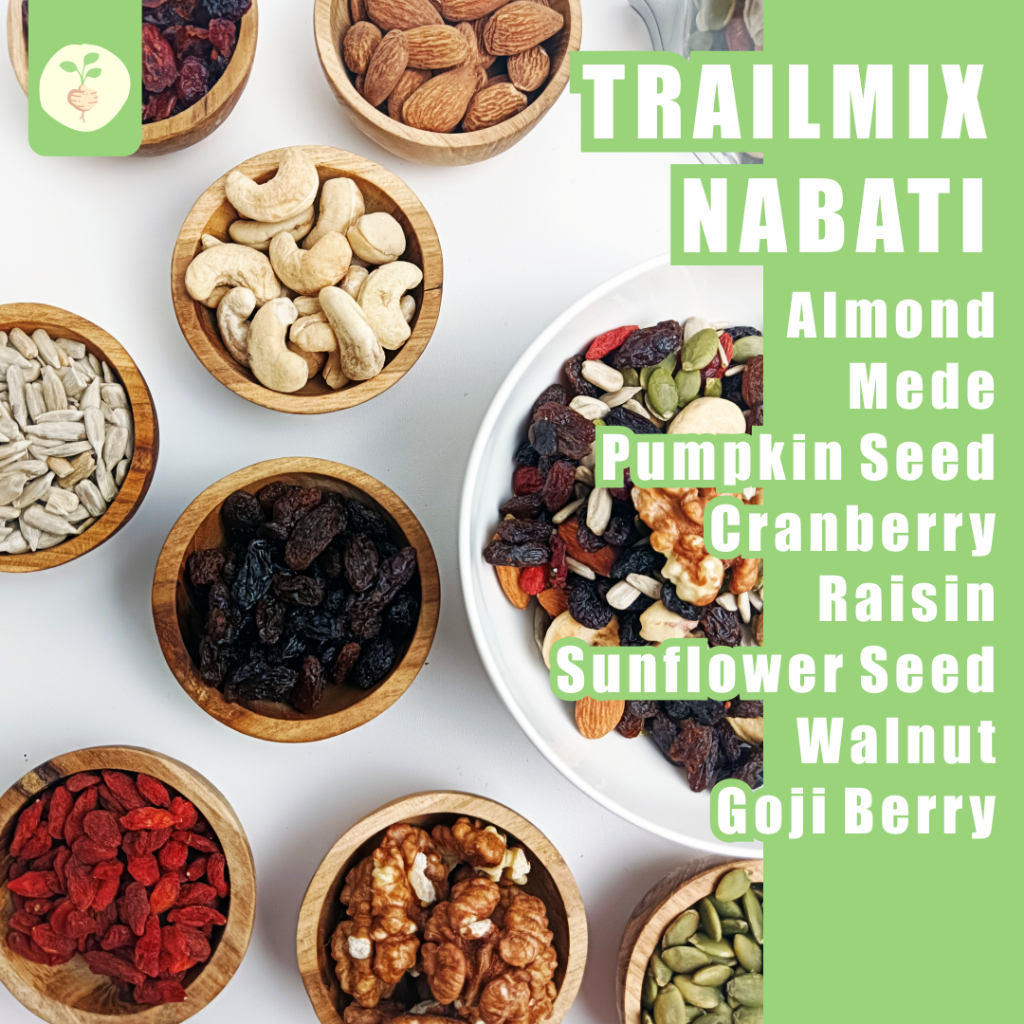 

RB22 TRAIL MIX NABATI 500gr - Almond, Gojiberry, Walnut, Cranberry, Raisin, Cashew, Pumpkin Seed,