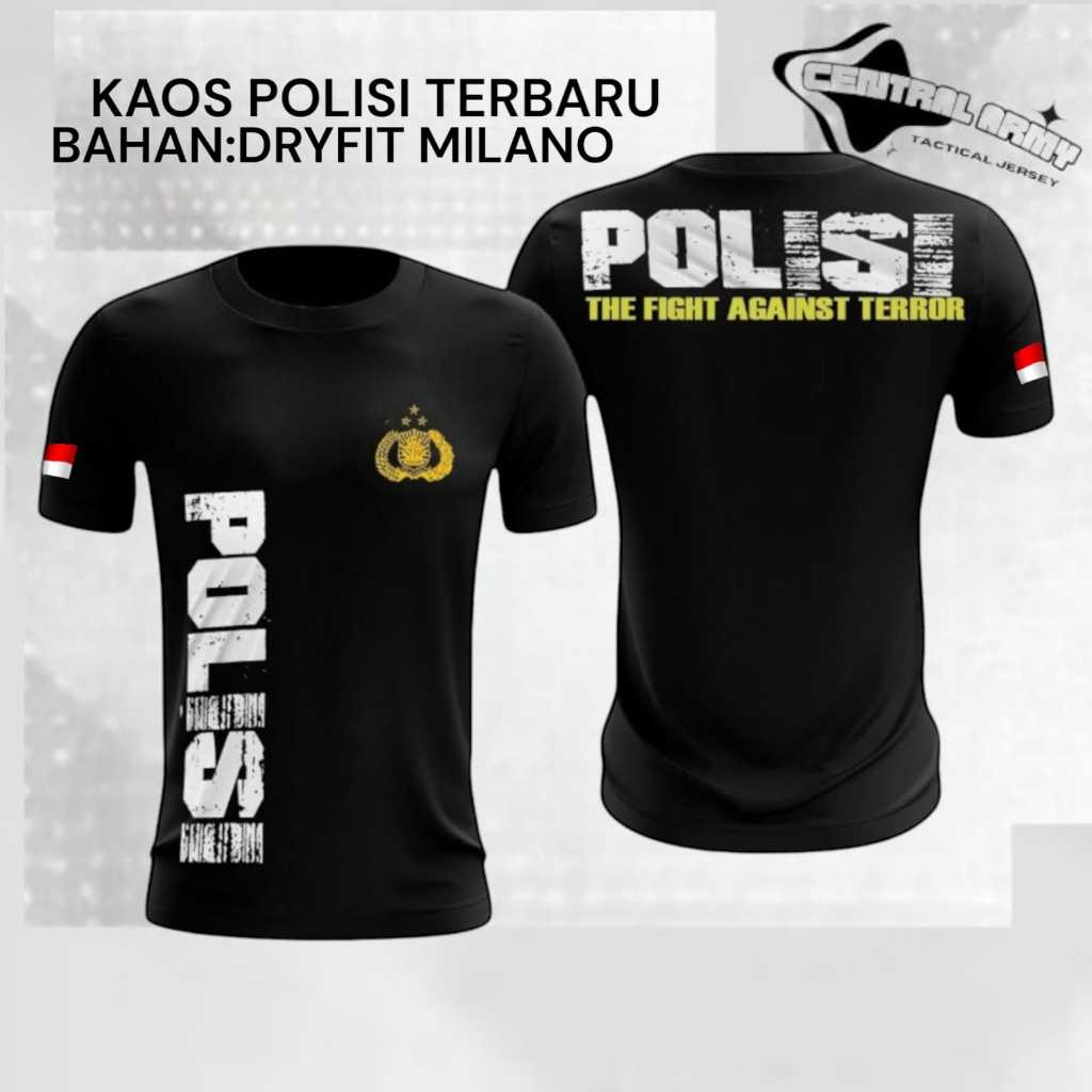 Kaos Polisi/ Kaos Polri Bahan Dryfit Milano / Kaos jersey Polisi /Sablon DTF Premium