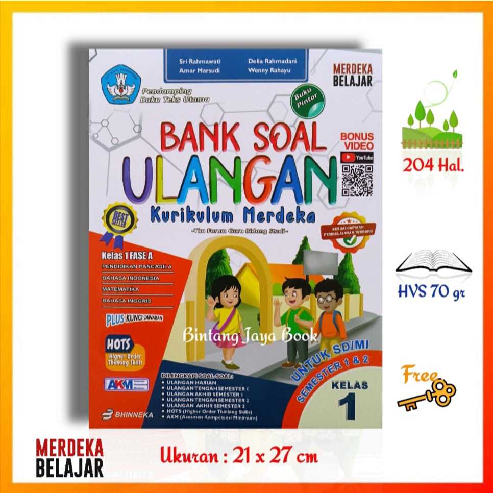 Buku Bank Soal Kurikulum Merdeka Kelas 1 SD/MI - Buku Bank Soal SD Kelas 1 Kurikulum Merdeka