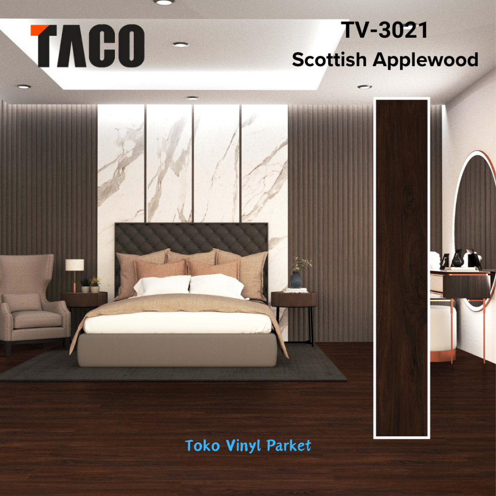 Lantai Vinyl TACO tebal 3mm TV-3021 Scottish Applewood /Box