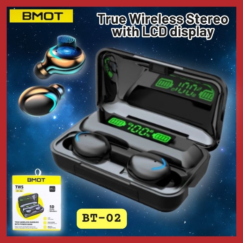 HEADSET BLUETOOTH TWS BMOT BT-02