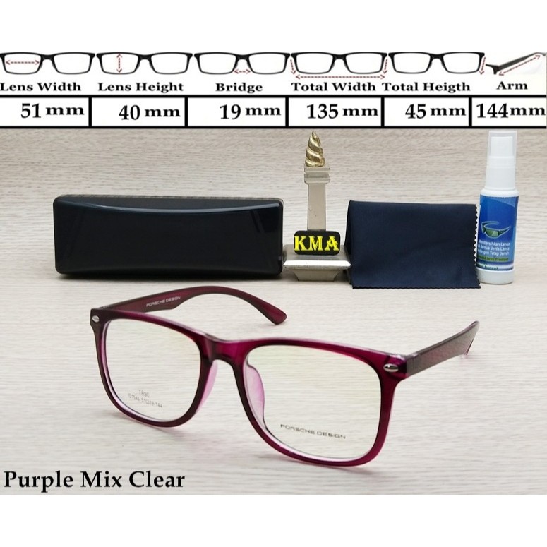 frame Kacamata Minus Porsche Design Kacamata porsche design Vintage - Marron Clear