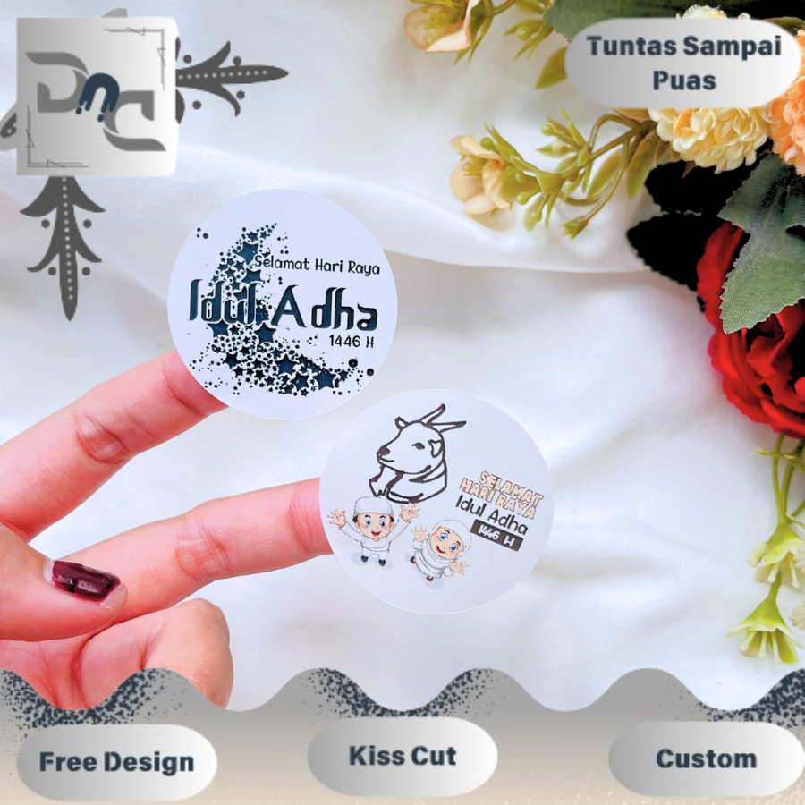 

2-4 Dnd Sticker Hampers Lebaran Haji Umroh Sticker Selamat Hari Raya Idul Adha Free Desain Custom