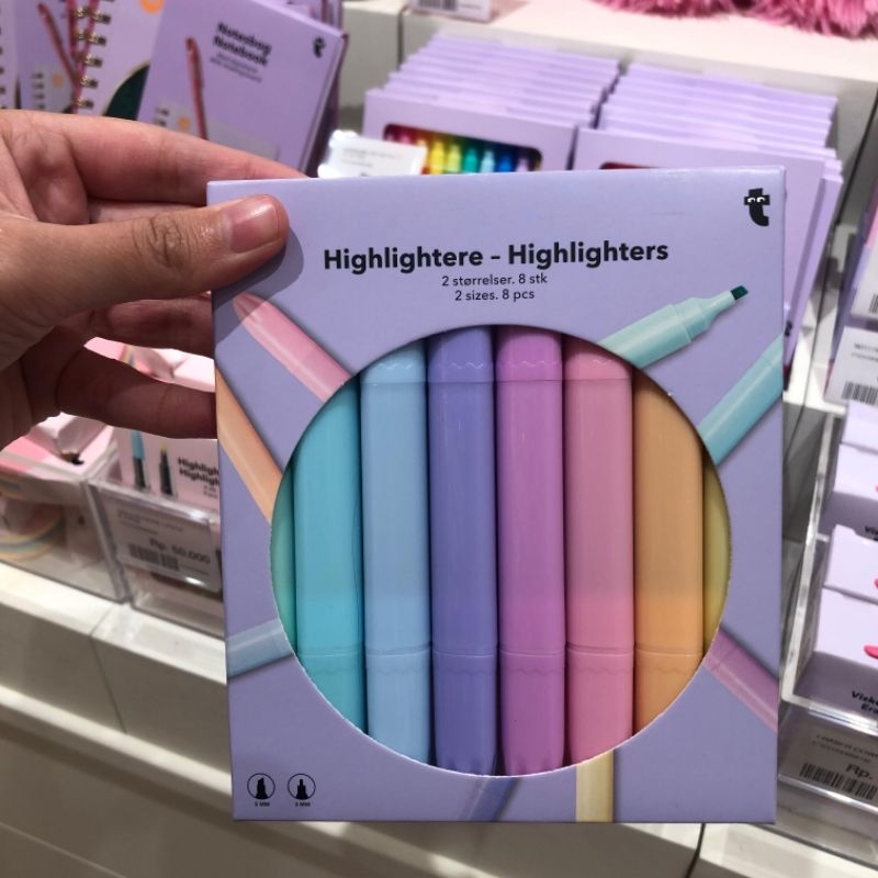 

[JASTIP FLYING TIGER] Pastel Highlighter 8Pcs