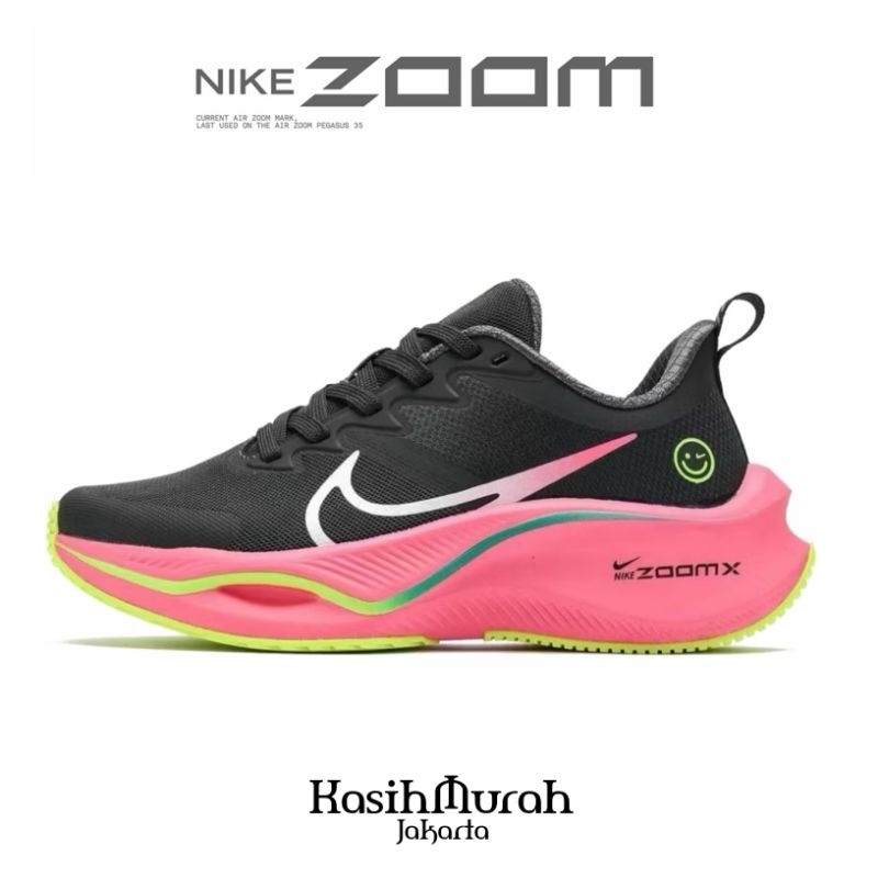 Sepatu Running Women Nike Zoom X Smile Black Pink