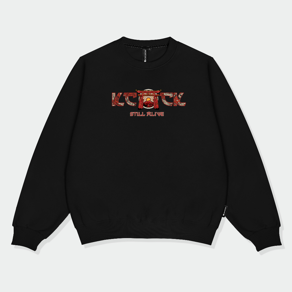 Kickchick Crewneck Torii Black & White Sweater | Sweatshirt Lengan Panjang | KCCN127