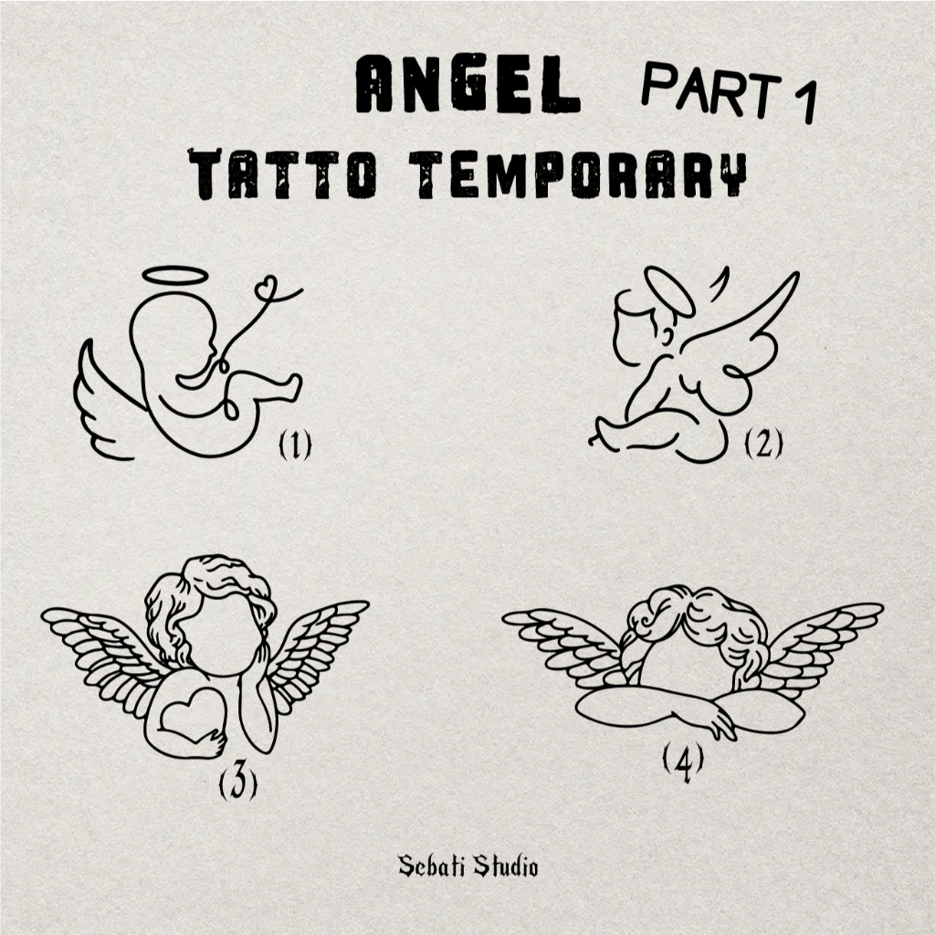 Angel Tatto Temporary PART 1| Tato Temporer Desain Malaikat Waterproof PART 1
